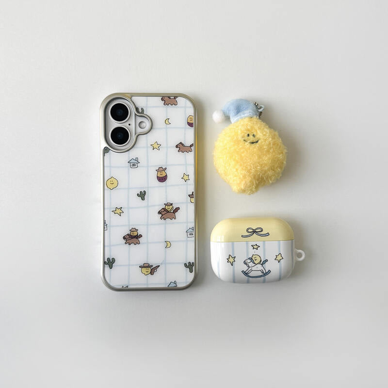 Second Morning Checked Cow Boy Case (Glass Silver Bumper)