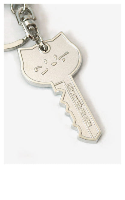 I live with six cats keyring -love all cats!