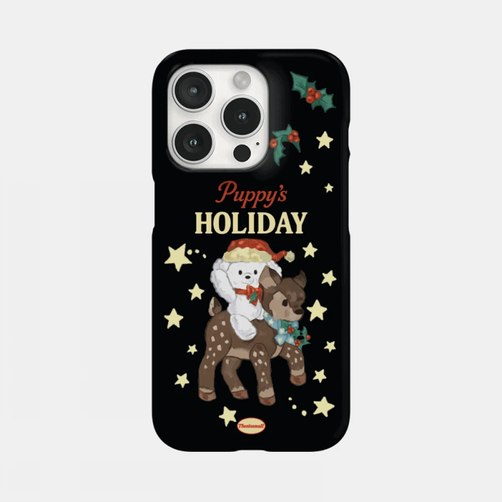 Puppys Holiday Ride Phone Case (Hard/Card Storage/Magsafe)