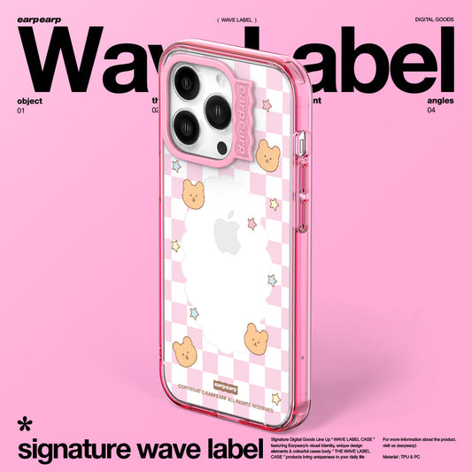 CHECKER BOARD COVY FRAME-PINK (Wave Label Clear Case)