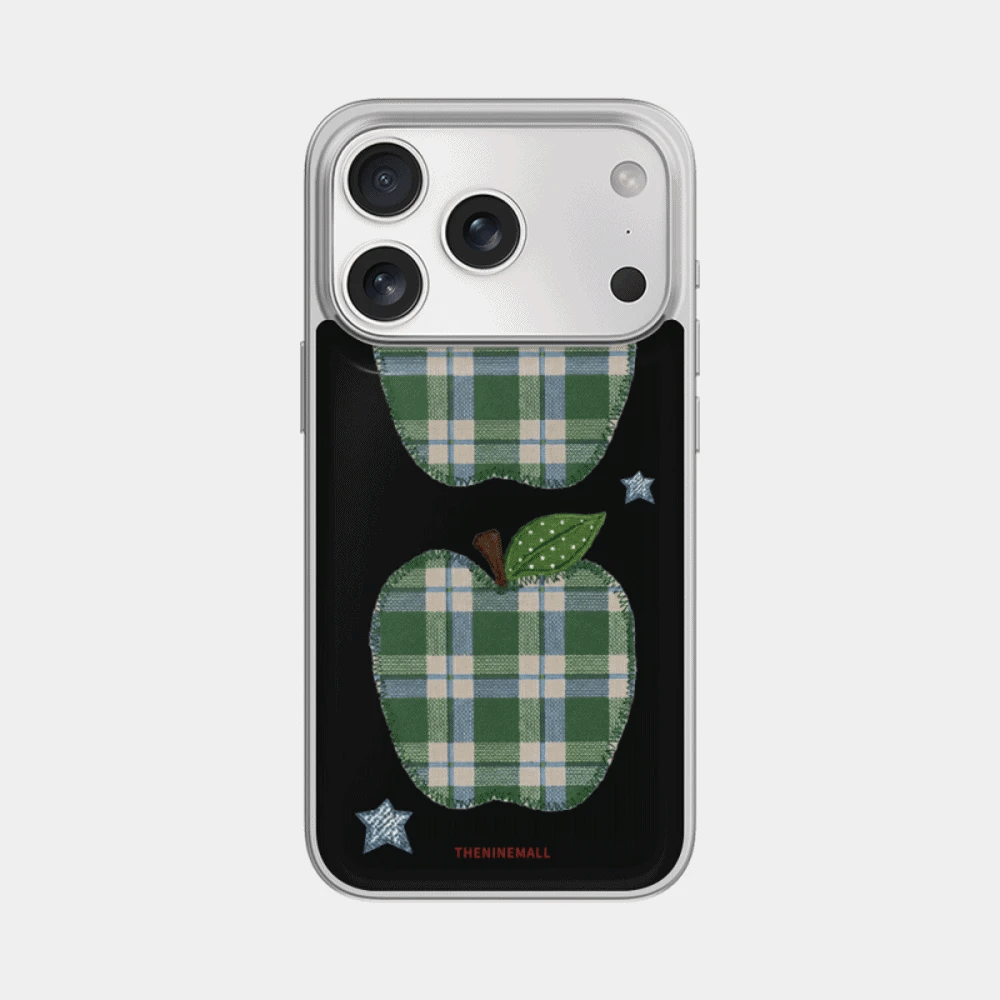 Vintage Gingham Patch Phone Case (Silver bumper)
