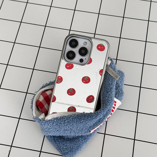 Mini Tomato Pattern Phone Case (Mirror silver bumper case)