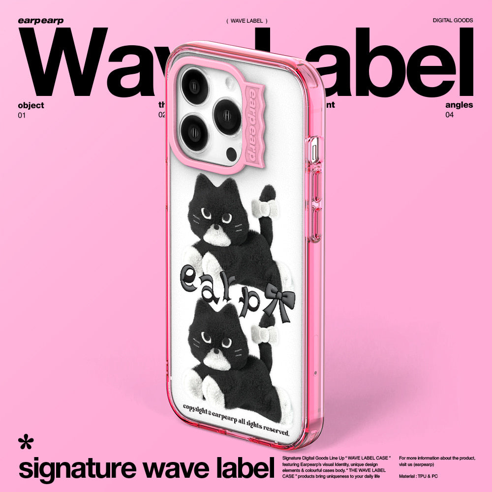 RIBBON BLACK MERO-PINK (Wave Label Clear Case)