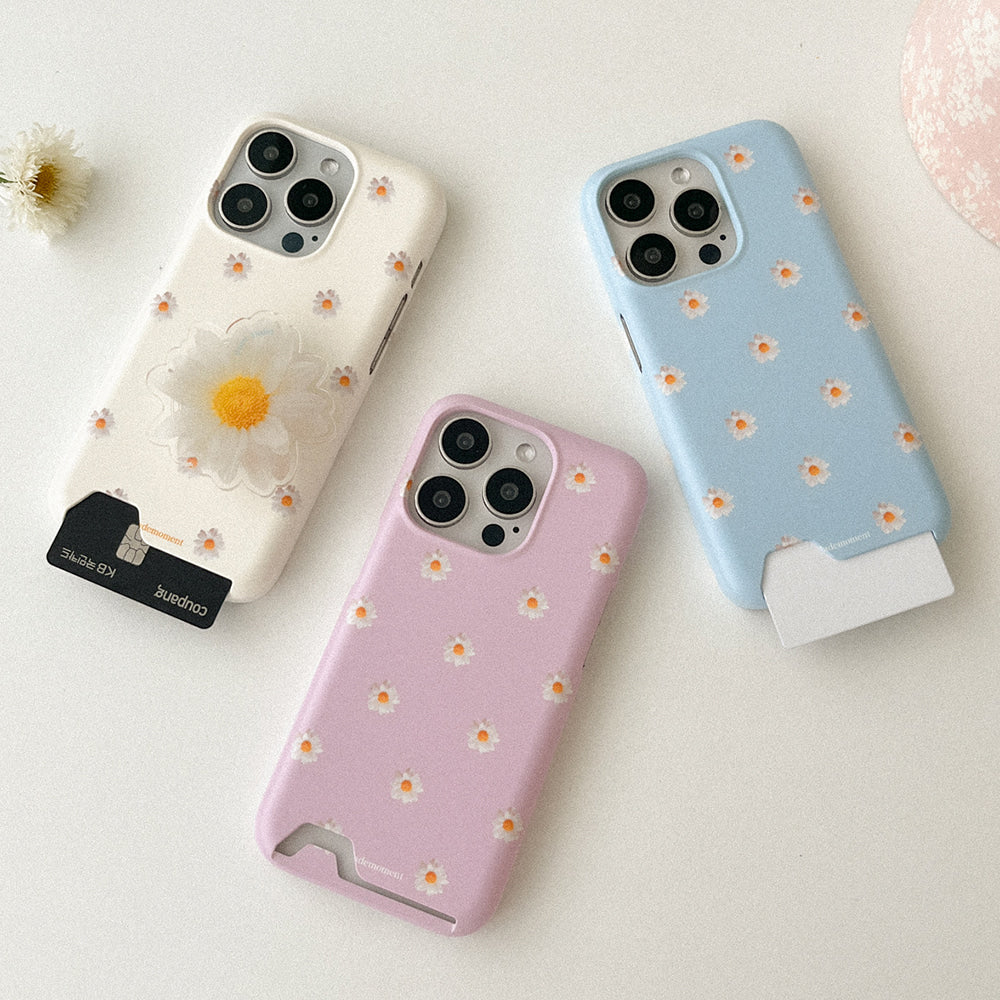 Pure Daisy Pattern Phone Case (Hard/Card Storage) (3色)