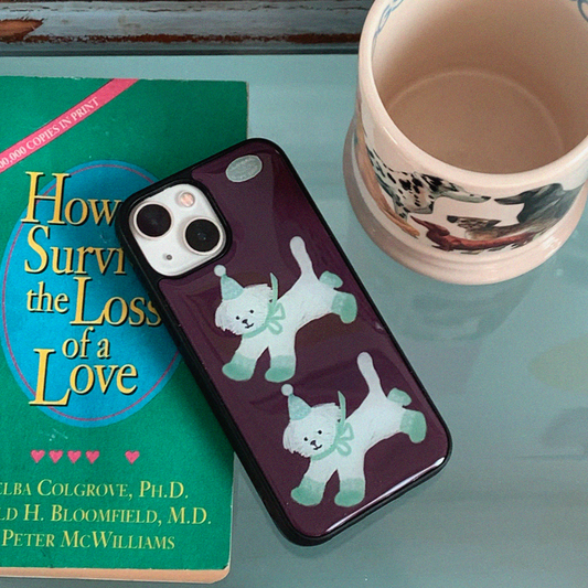 Eppah Winter Knit Maltese Brown Case (Epoxy bumper/Glass/Magsafe)