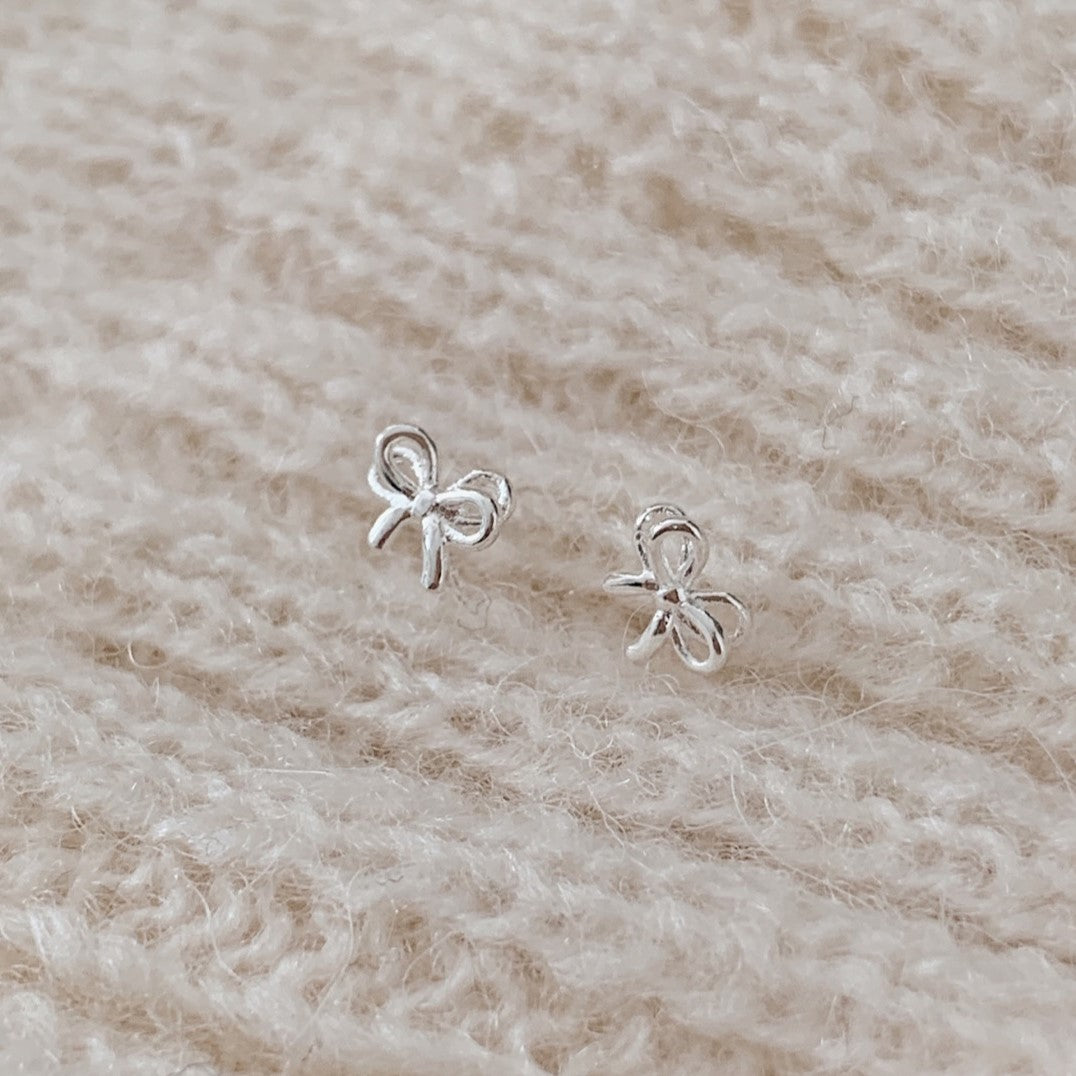 [Silver925] Harmony Ribbon Mini Earrings 蝴蝶結耳環 (4款)