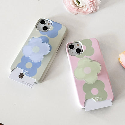 Flower Drops Gradation Phone Case (Hard/Card Storage) (2色)