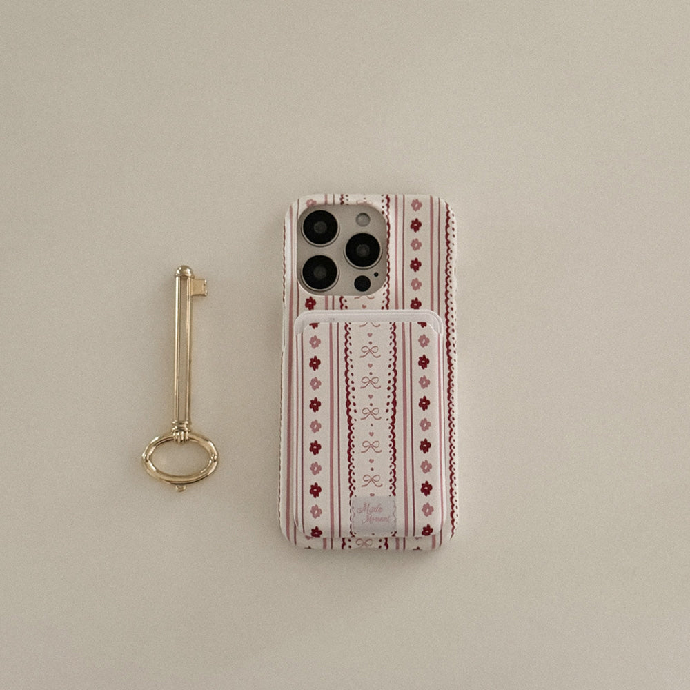 Sweet Ribbon Stripe Phone Case (Hard/Card Storage/Magsafe)
