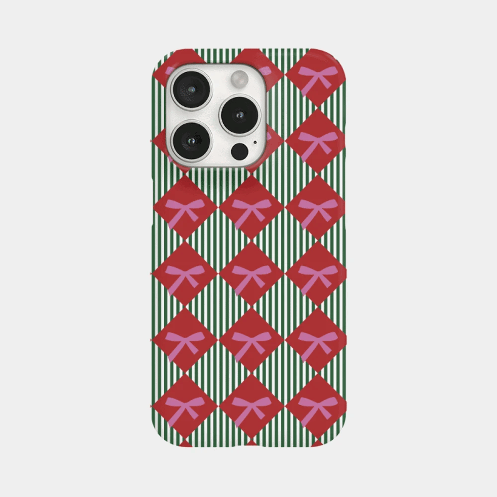 Stripe Checkerboard Phone Case (Hard/Card Storage/Magsafe)