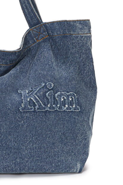 MATIN KIM LOGO WASHED DENIM TOTE BAG (3色)