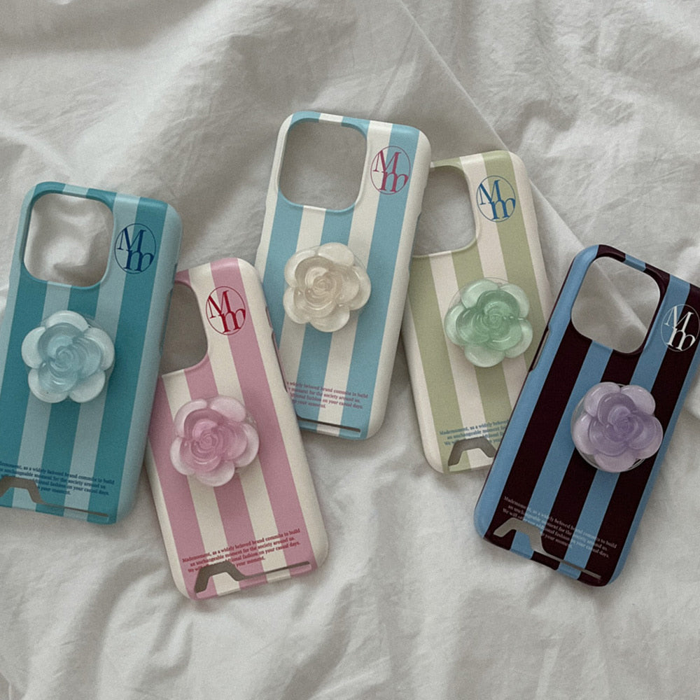 [mm] Stripe Pattern Phone Case (Hard/Card Storage) (5色)