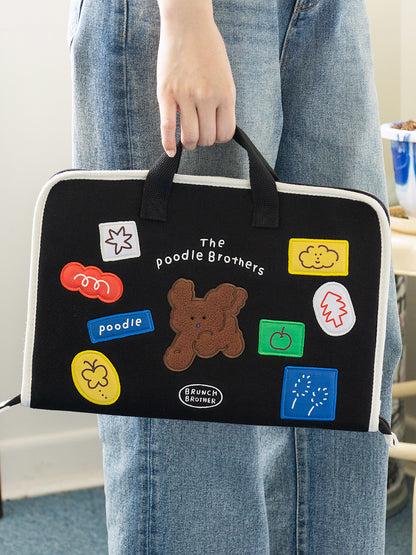 Romane Poodle Open Laptop Pouch (11/13/15 inch)