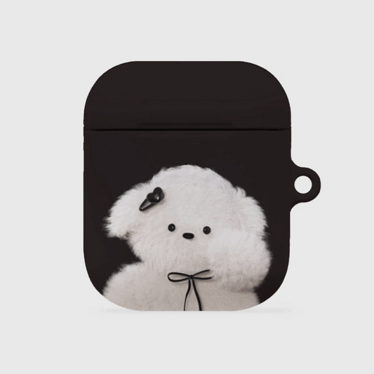 Puppys Black Ribbon Airpods Case (Hard 硬殼)