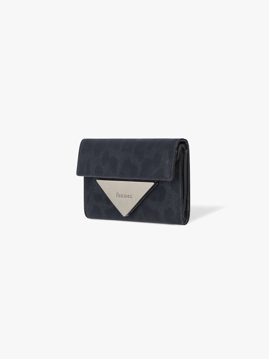 Fennec Triangle Deco Wallet - Leopard Navy