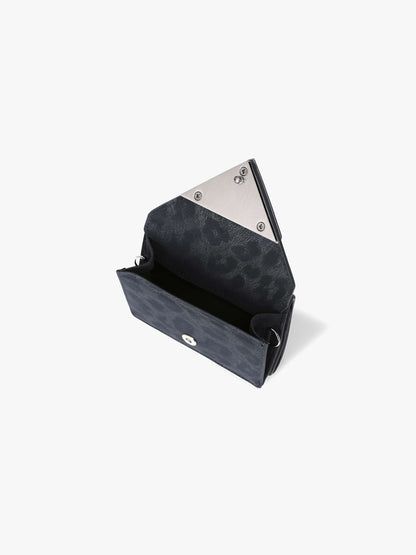 Fennec Triangle Triple Wallet - Leopard Navy