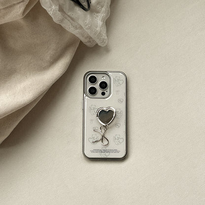 【Set】Vintage Heart Bear (Silver Bumper Case)+指環扣