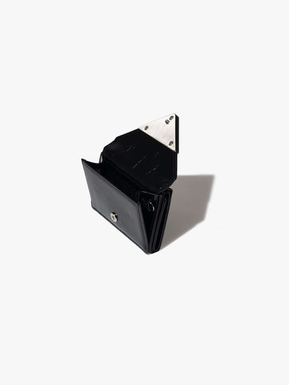 Fennec Crinkle Triangle Triple Wallet - Black