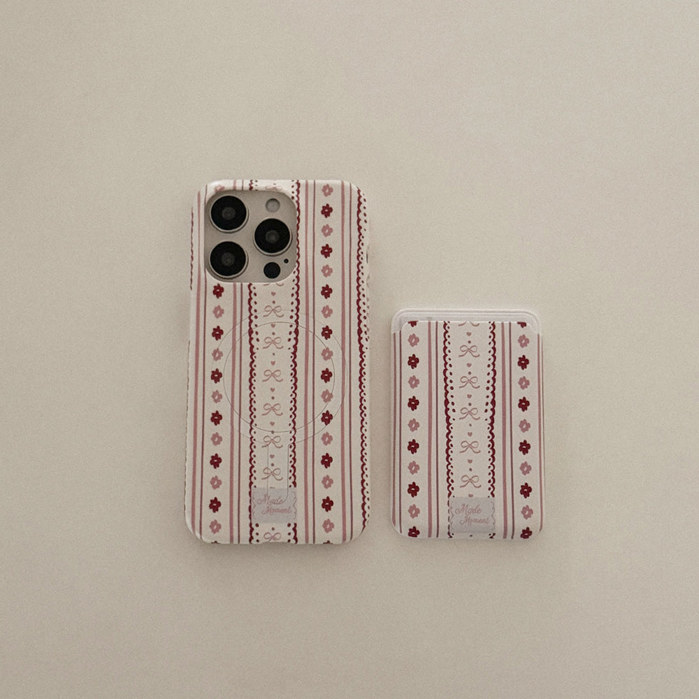 Sweet Ribbon Stripe Phone Case (Hard/Card Storage/Magsafe)