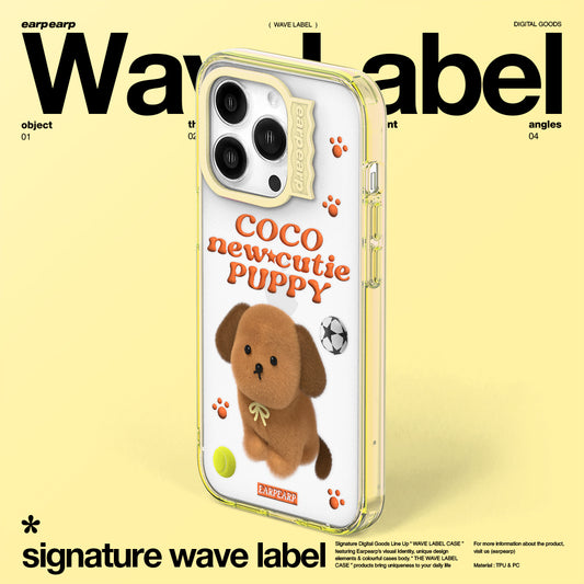 PUPPY COCO-YELLOW (Wave Label Clear Case)