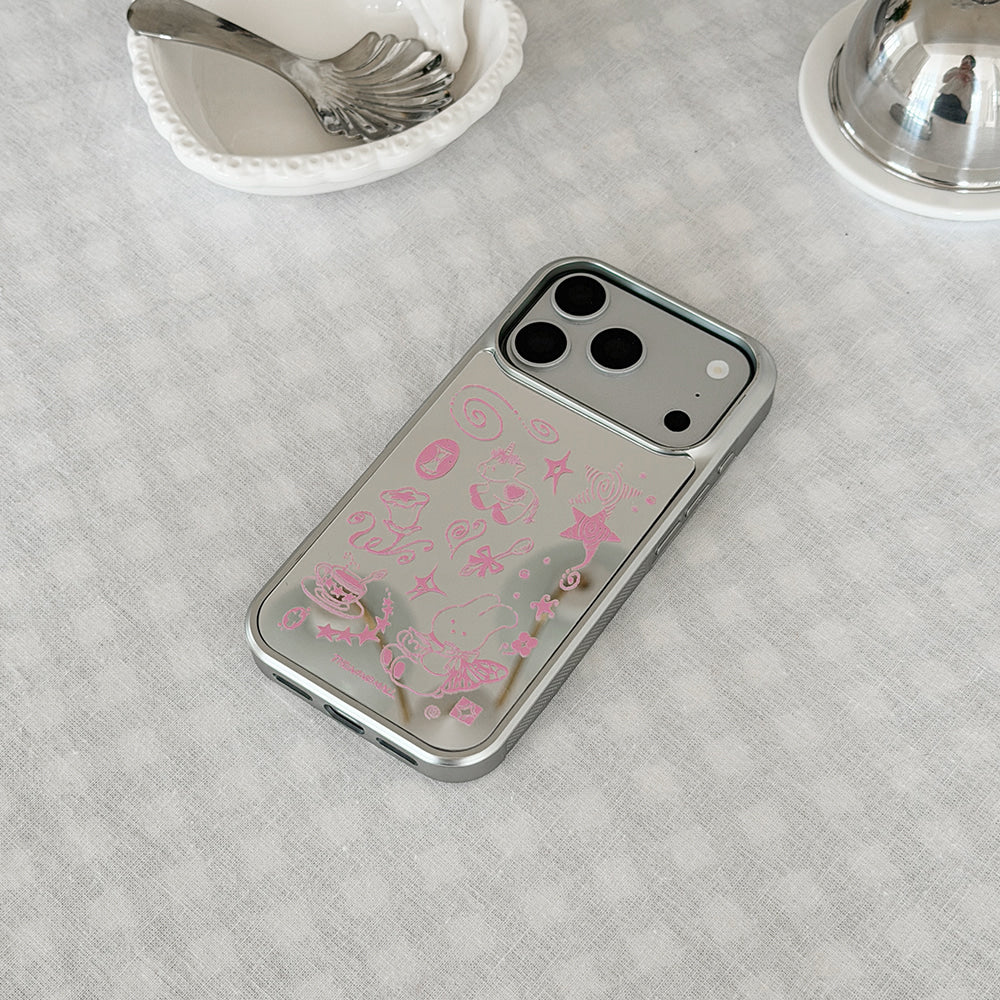 Windys Tea Time Doodle Phone Case (Mirror silver bumper case)