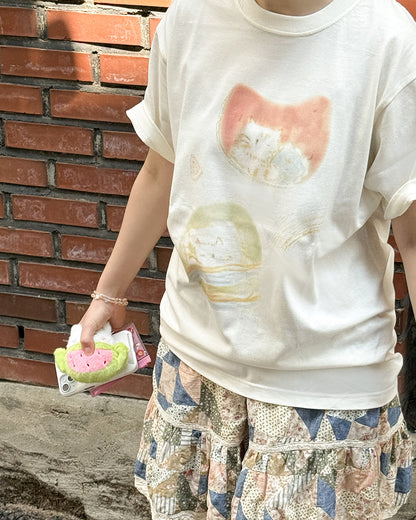 I live with six cats eating watermelon T-shirt
