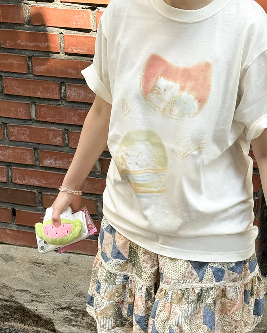 I live with six cats eating watermelon T-shirt