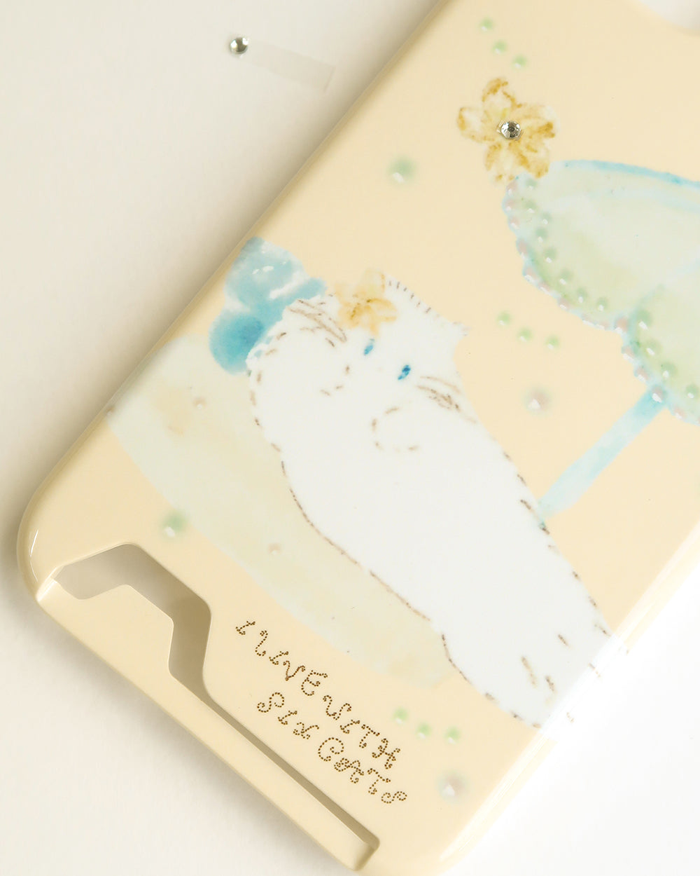 I live with six cats Orange Plumeria Phone Case (Card Storage)