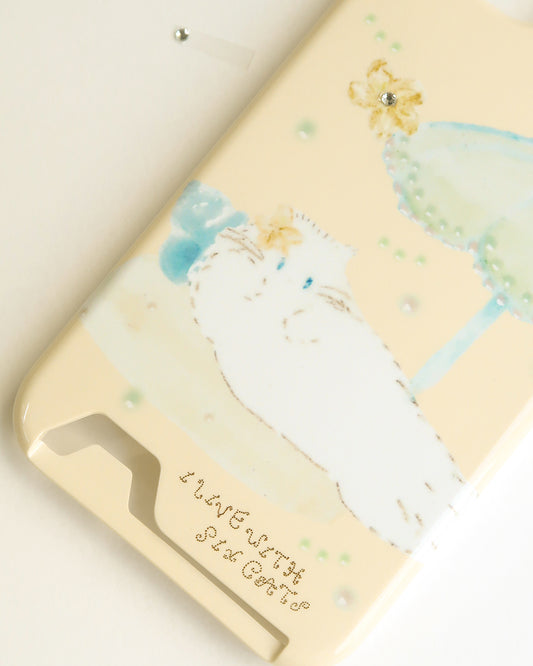 I live with six cats Orange Plumeria Phone Case (Card Storage)