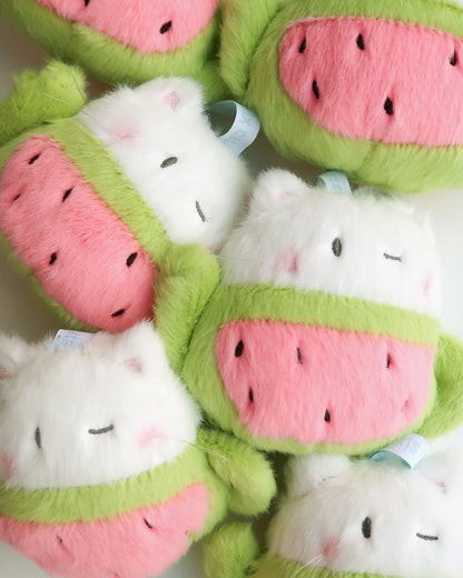 I live with six cats Watermelon Cat Teapot Keyring