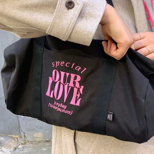 Your Emotions OUR LOVE duffle bag / black