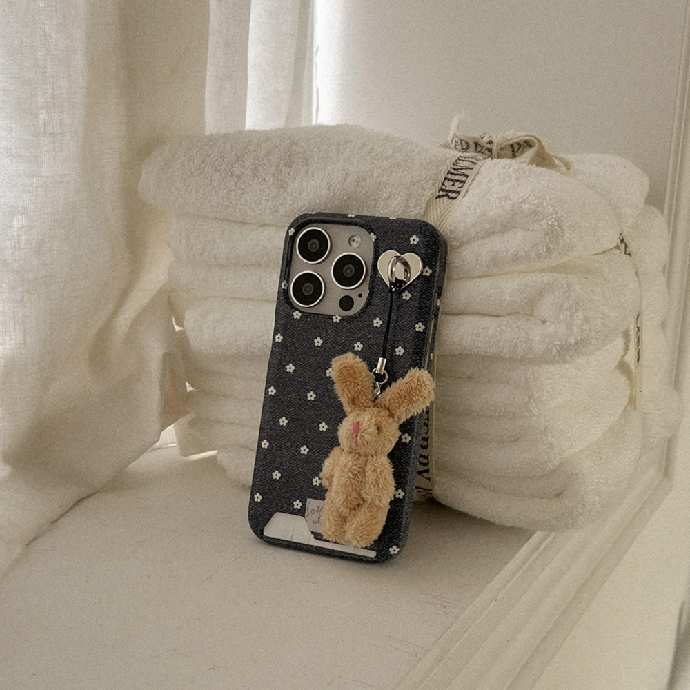 【Set】Denim Bloom (硬殼插卡款)+Tag holder+Keyring