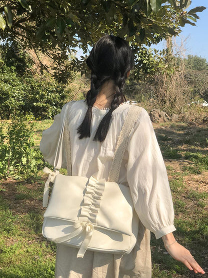 Ovuni Ruffle Envelope Bag_Ivory