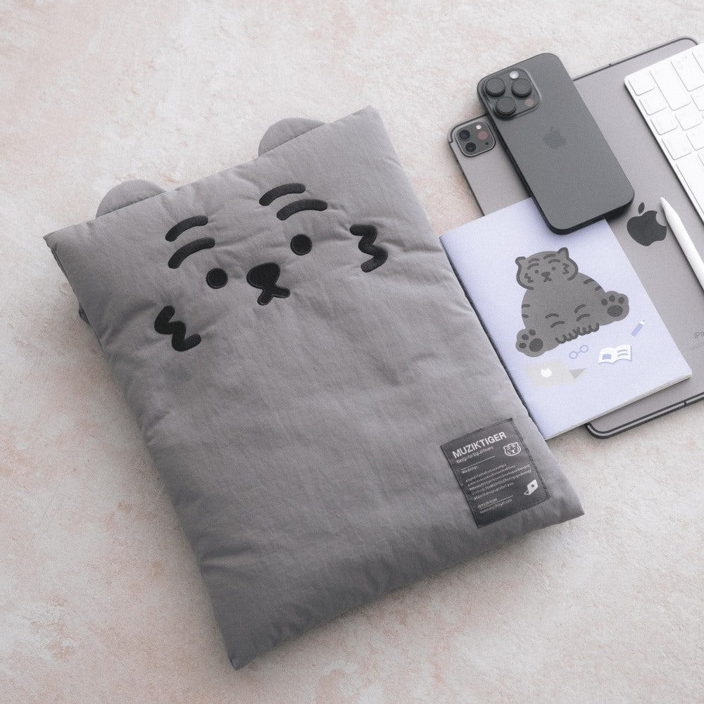 Muzik Tiger Slim Laptop Pouch (9-16 inch) #灰色老虎