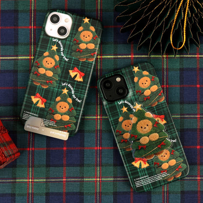 Pattern Tree Gummy Phone Case (Hard/Card Storage)