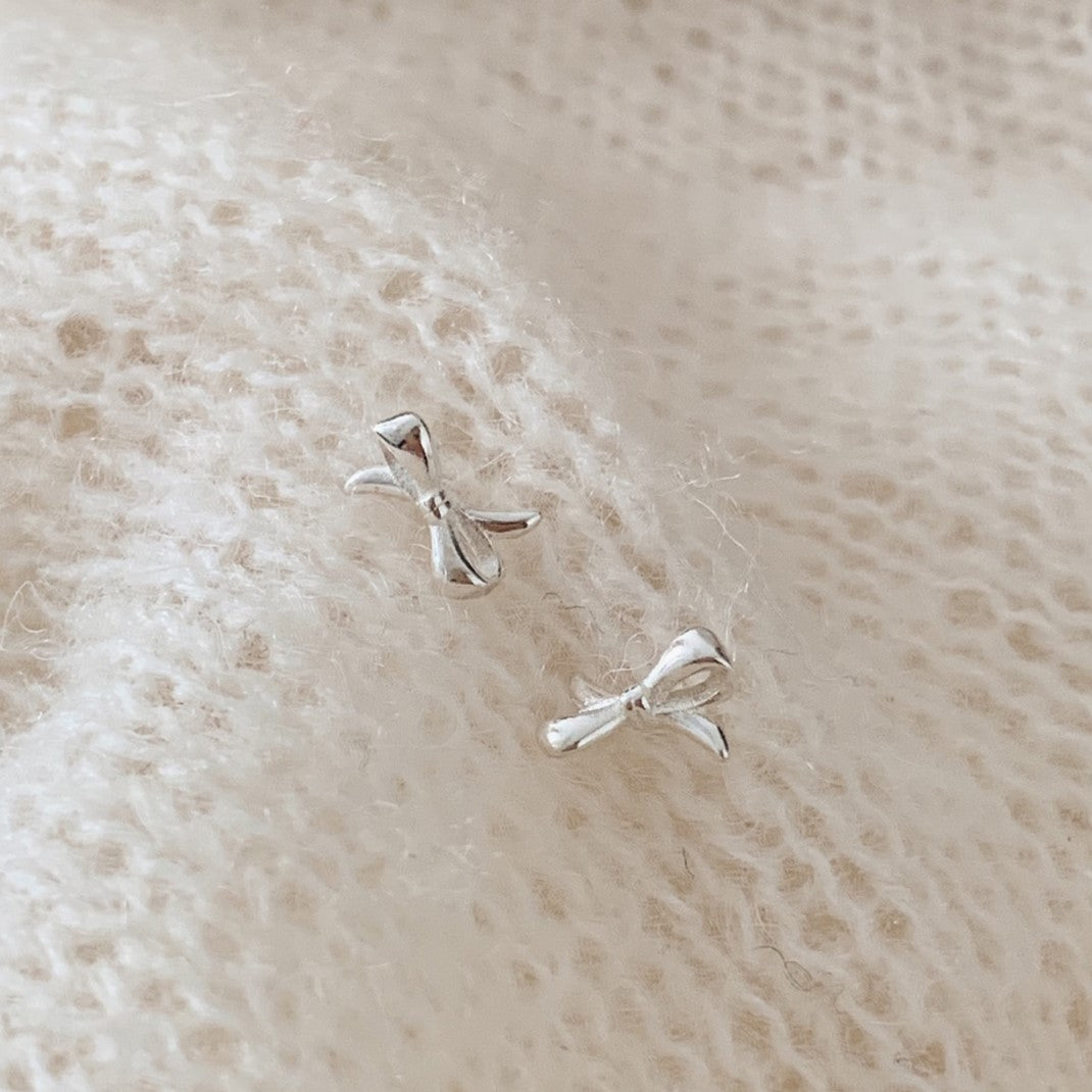 [Silver925] Harmony Ribbon Mini Earrings 蝴蝶結耳環 (4款)