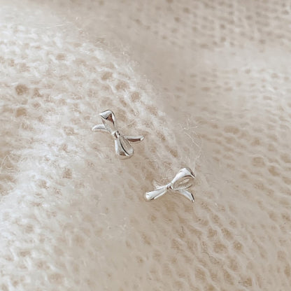 [Silver925] Harmony Ribbon Mini Earrings 蝴蝶結耳環 (4款)