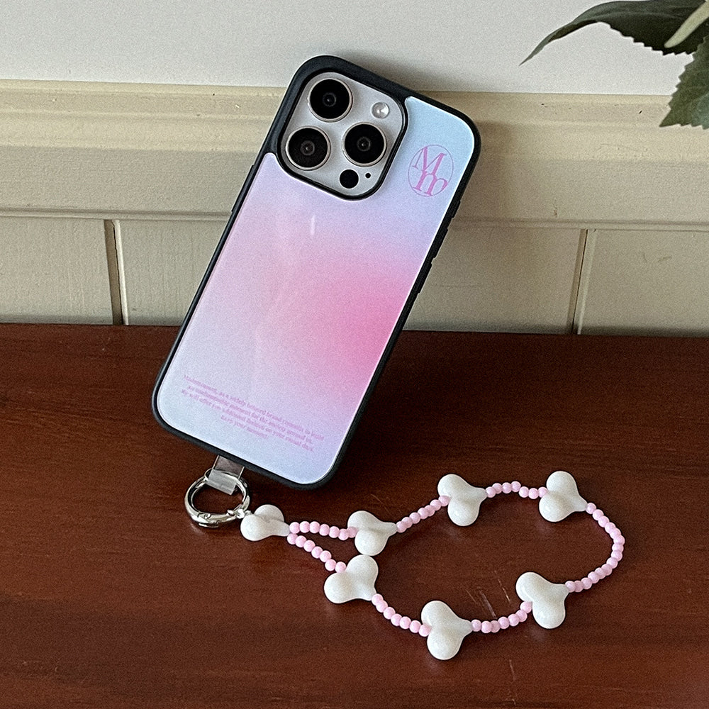 【1+1 Set】[mm] Pastel Gradation Pink(Bumper Case)+膠片+手機繩