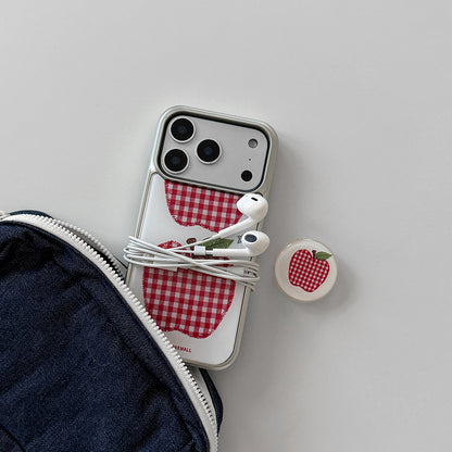 Vintage Gingham Patch Phone Case (Silver bumper)