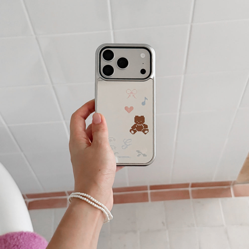 Gummy Cross Stitch Phone Case (Mirror silver bumper case)