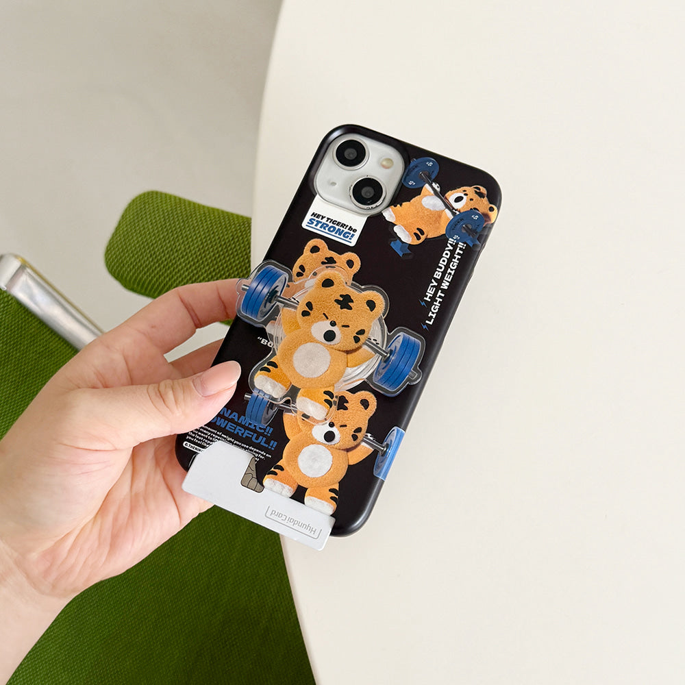 Pattern Hey Tiger Gym Phone Case (Hard/Card Storage) (2色)