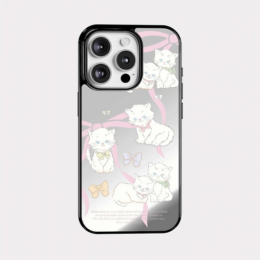 Ribbon Cat Drawing Mirror Bumper Case (鏡面殼)
