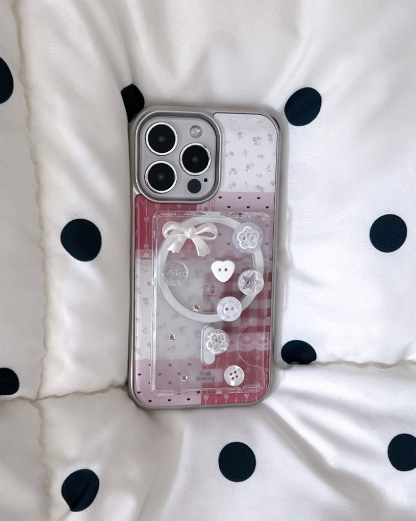 Peakdrawing Red patchwork epoxy bumper case (Silver)