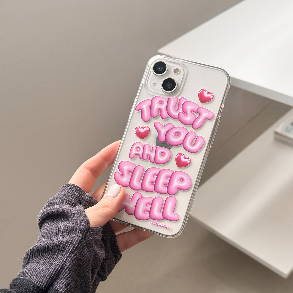 Sleep Well Lettering Phone Case (Clear/Tank Clear/Clear Card Storage)