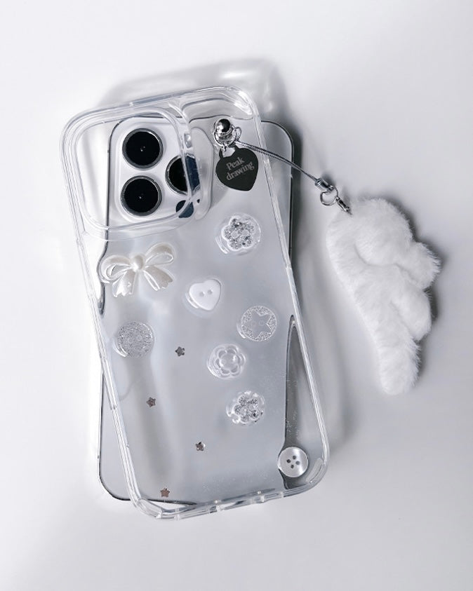 Peakdrawing Lily Button Heart Resin Case