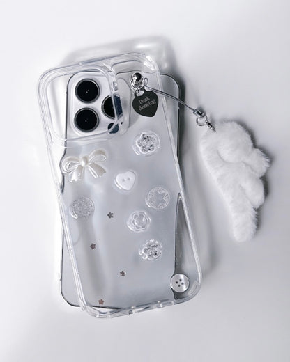 Peakdrawing Lily Button Heart Resin Case