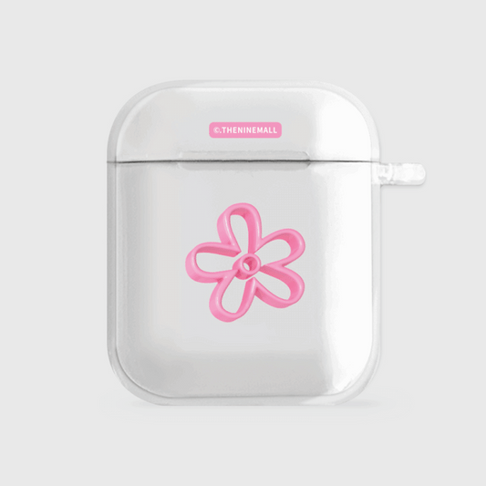 Pink Line Flower Airpods Case (Clear 透明殼)