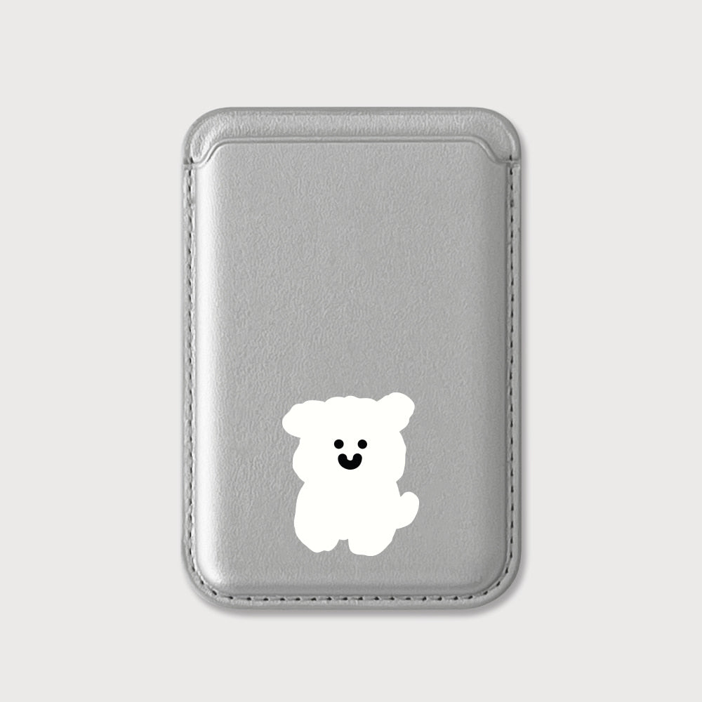 【85折加購✨】Cuter Maltese (Black/Silver) Magsafe Card Wallet 馬爾濟斯