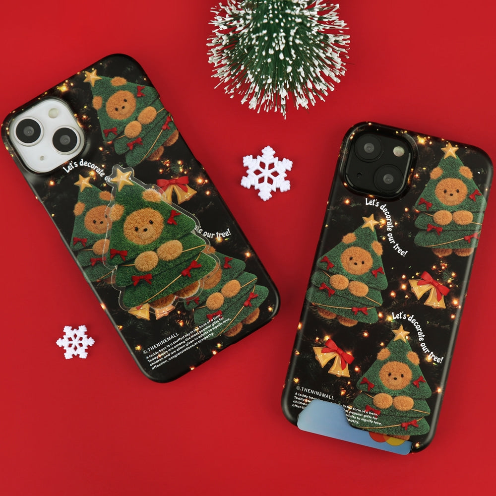 Pattern Tree Gummy Phone Case (Hard/Card Storage)