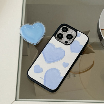 Clear Heart Pattern Mirror Bumper Case (鏡面殼) (3色)