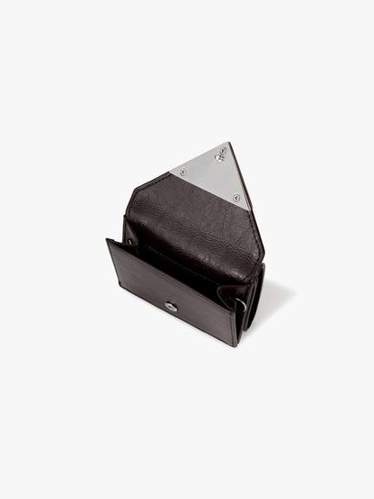 Fennec Crinkle Triangle Triple Wallet - Espresso